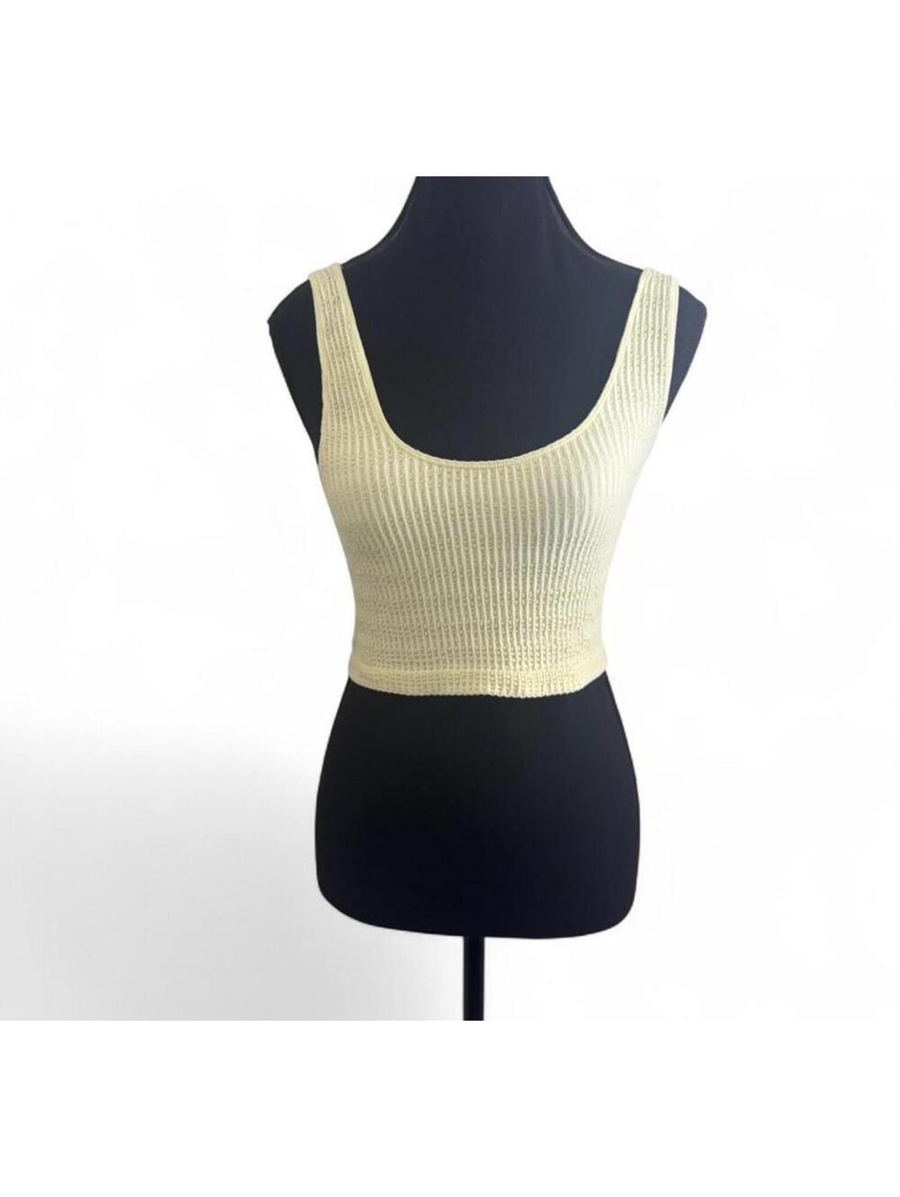 Yellow ribbed women’s crop top size small